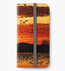 Snow Geese Flying at Sunrise iPhone Wallet/Case/Skin