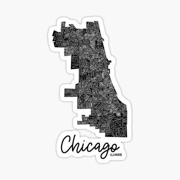Item preview, Chicago Neighborhoods Map designed and sold by Splitbrainart.