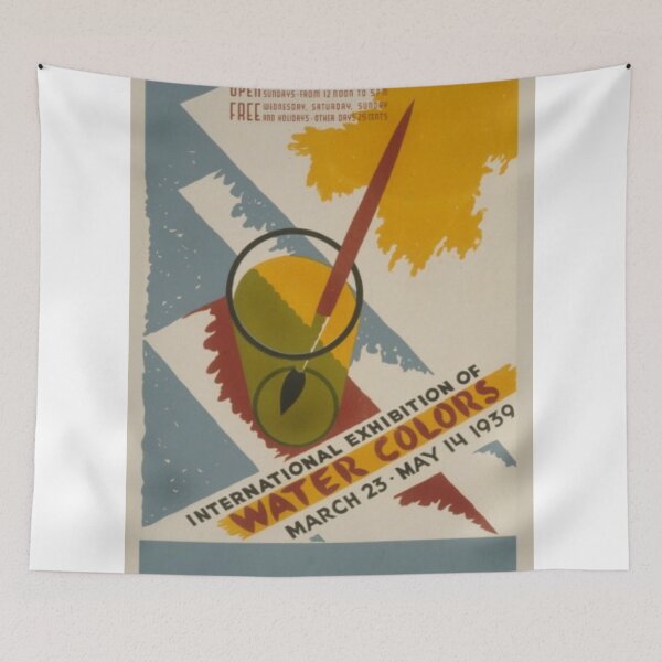 Item preview, Chicago Watercolor Art Exhibition Vintage Poster designed and sold by CJ Anderson.