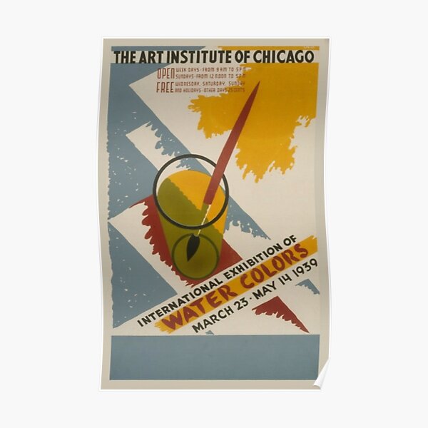 Chicago Watercolor Art Exhibition Vintage Poster Poster