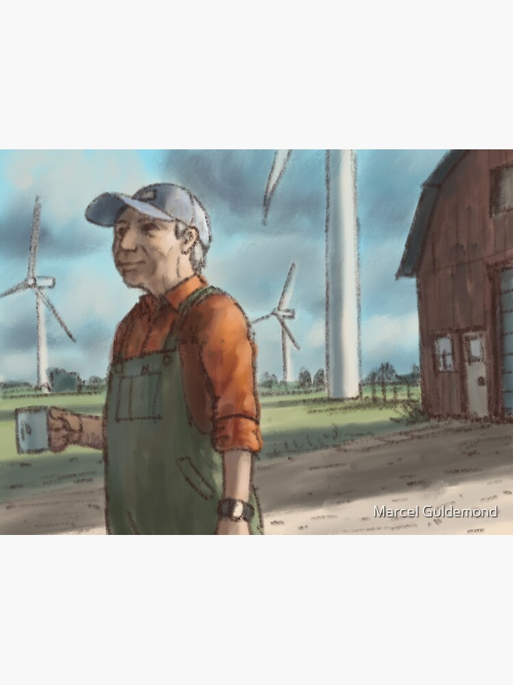 Thumbnail 3 of 3, Sticker, Wind farmer designed and sold by marcelguldemond.