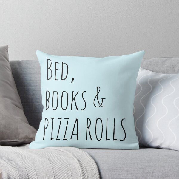Item preview, bed, books and PIZZA ROLLS designed and sold by FandomizedRose.