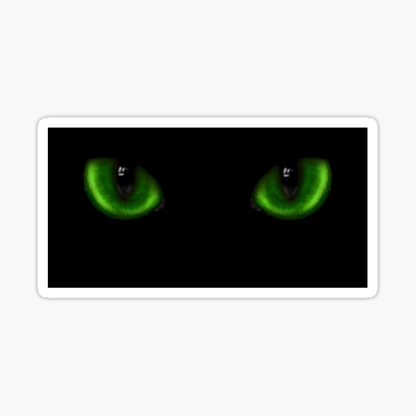Two green cat eyes Sticker