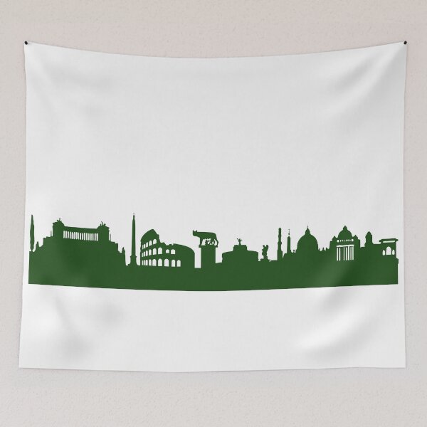 Item preview, ROM Skyline in forest green designed and sold by 44spaces.