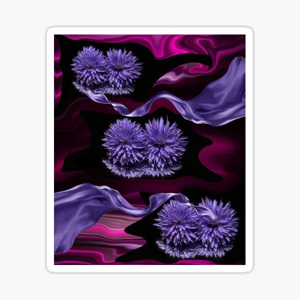 Purple Pink Lavender Nature Flowers Design. Sticker