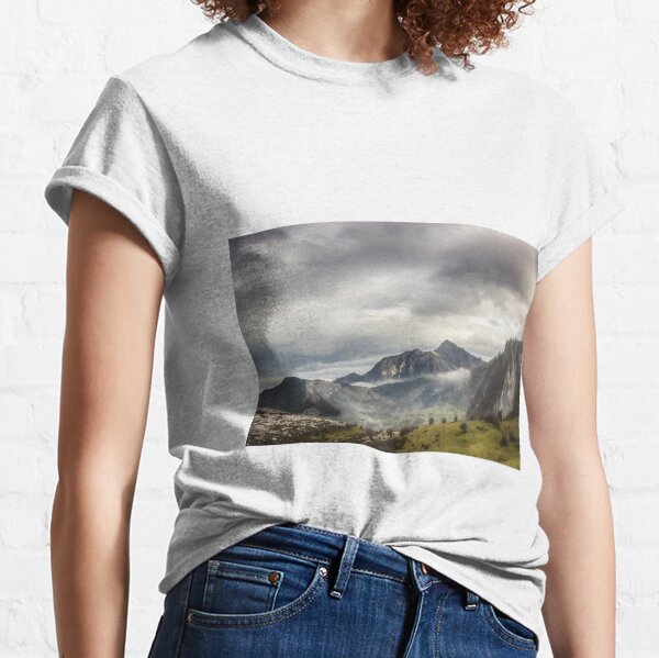 Fog and Clouds over Mountains Classic T-Shirt