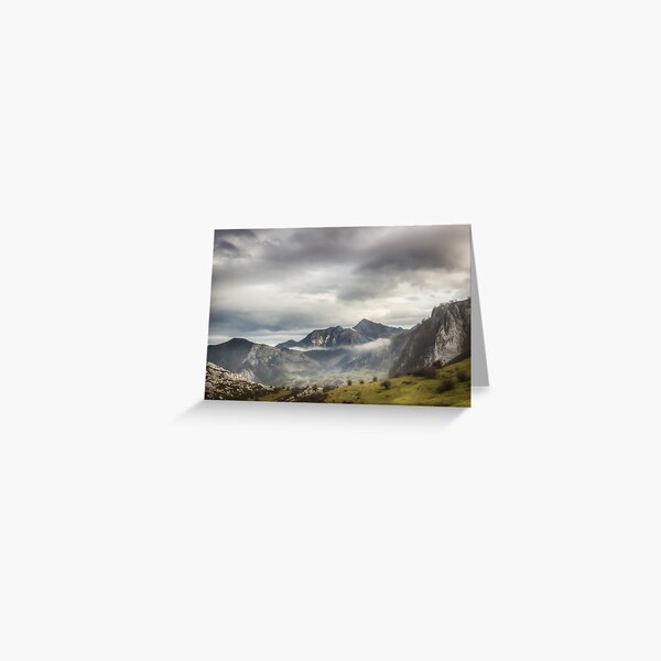 Fog and Clouds over Mountains Greeting Card