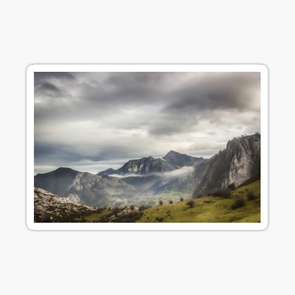 Fog and Clouds over Mountains Sticker