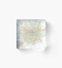 London Underground Geographical Map - Phone/Tablet Case, Poster, Sticker Acrylic Block