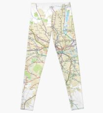 London Underground Geographical Map - Phone/Tablet Case, Poster, Sticker Leggings