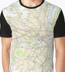 London Underground Geographical Map - Phone/Tablet Case, Poster, Sticker Graphic T-Shirt