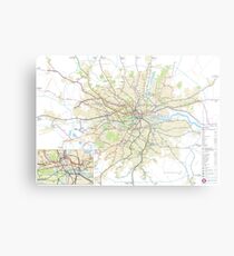 London Underground Geographical Map - Phone/Tablet Case, Poster, Sticker Metal Print