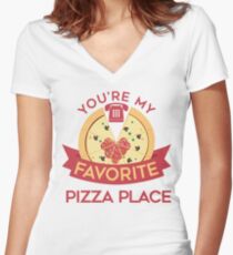 My Favorite Pizza Place Women's Fitted V-Neck T-Shirt