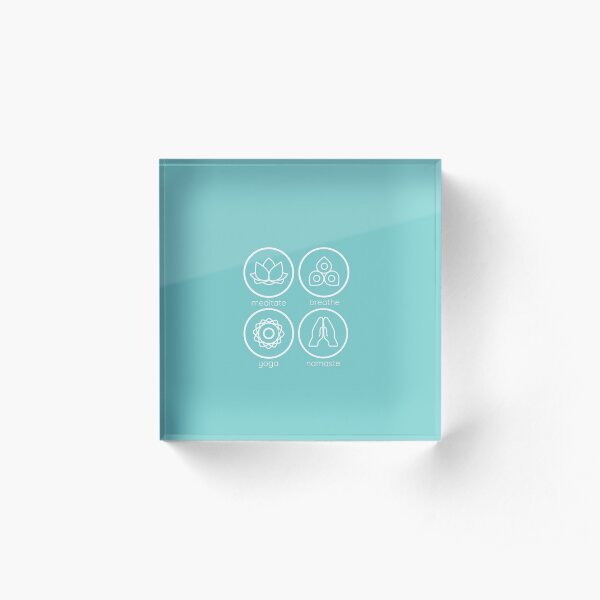 Yoga inspired icons combination Acrylic Block