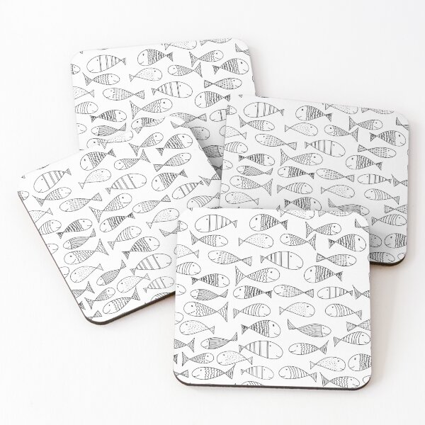 Item preview, cute little fish black on white designed and sold by studioMoSa.