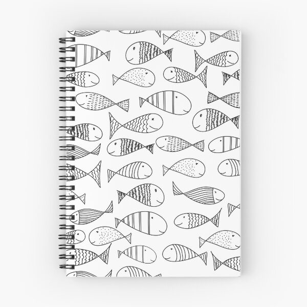 Item preview, cute little fish black on white designed and sold by studioMoSa.