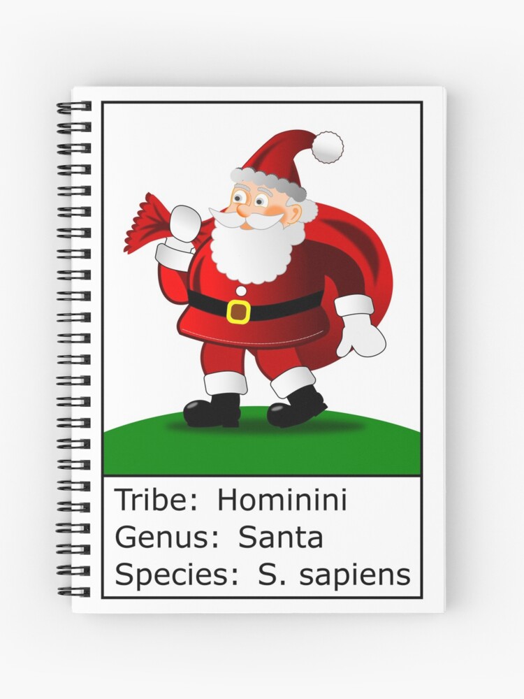 Cuaderno de espiral «Navidad divertida para profesores de biología -  Especies de Santa Sapiens» de Ju5t-1n-C453 | Redbubble