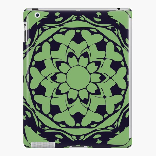 Dark Blue & Green Floral Abstract Mandala iPad Snap Case