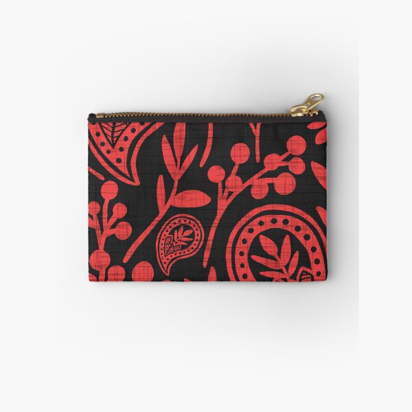 Item preview, Floral Red Paisley - Dark Gray designed and sold by oppositedge.