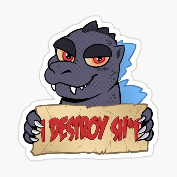 Gojira détruit des trucs Sticker