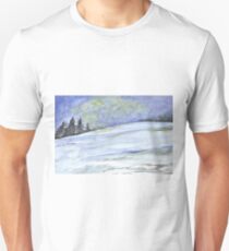 Winterlandschaft, Tannenbäume Unisex T-Shirt