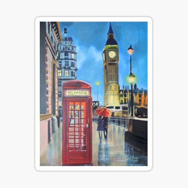 London painting "out on the town" Sticker