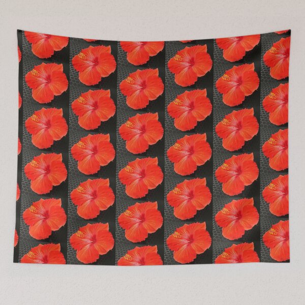 Item preview, RED / ORANGE CAMELLIA WITH YELLOW STAMEN AND RAINDROPS designed and sold by JAYMILO.