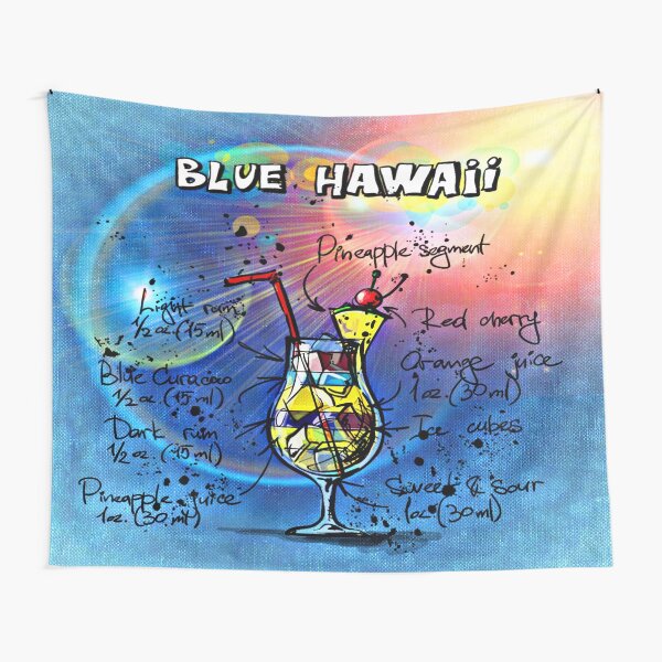 Blue Hawaii Cocktail Tapestry