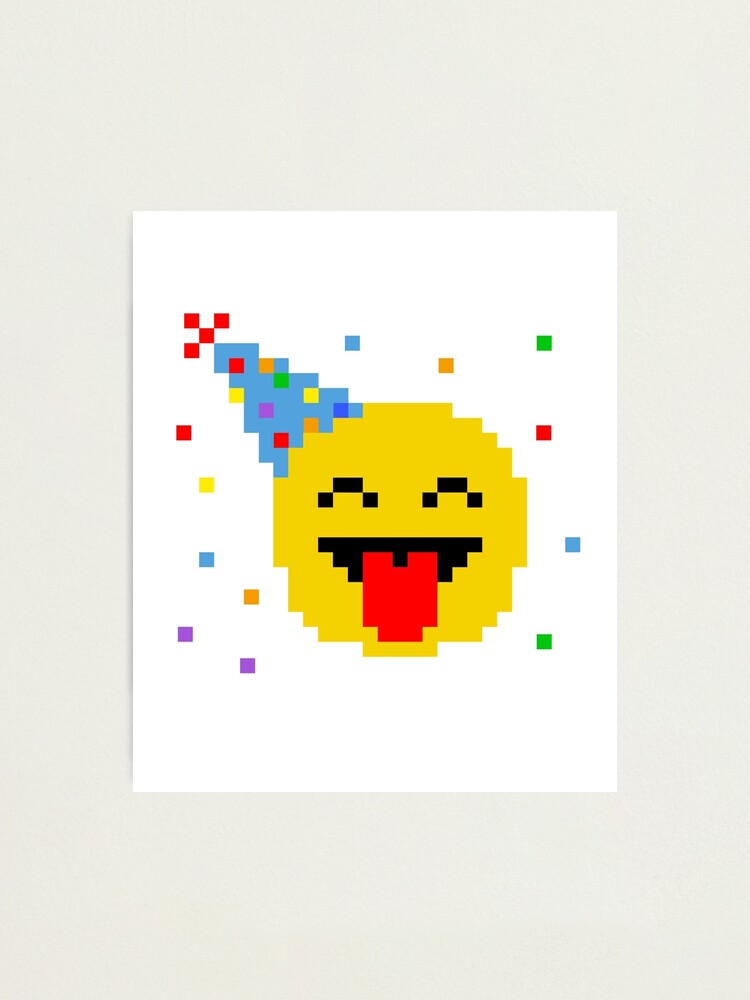 Pixel Vintage Classic Gamer Tongue Sticking Out Emoji Emoticon Birthday Graphic Tee T Shirt Photographic Print By Desindie Redbubble