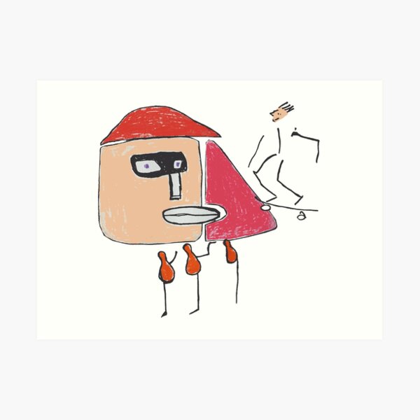 A gangster, a skater and three one-legged Art Print