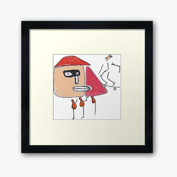 A gangster, a skater and three one-legged Framed Art Print