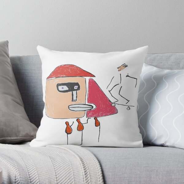 A gangster, a skater and three one-legged Throw Pillow