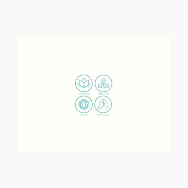 Yoga inspired icons - combination Art Print