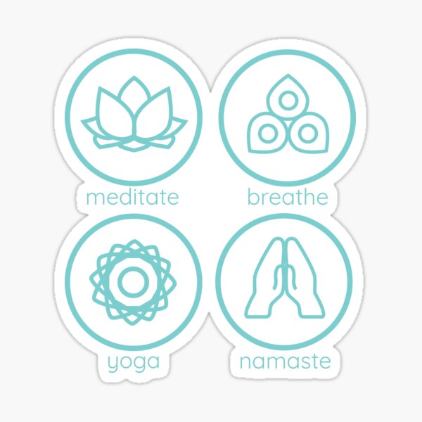 Yoga inspired icons - combination Sticker