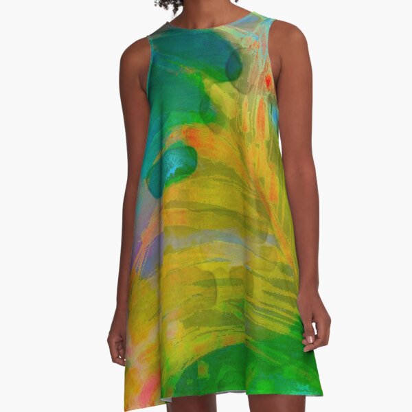 Abstract Palm Art A-Line Dress