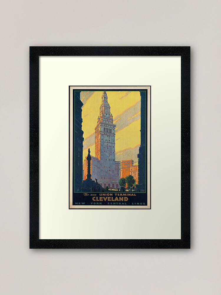 Vintage Cleveland Ohio Travel Vacation Holiday Advertisement Art Poster Framed Art Print By Jnniepce Redbubble