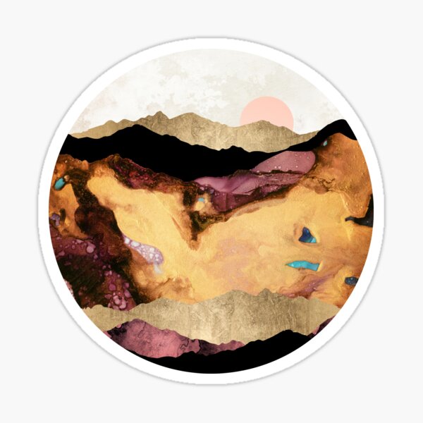 Item preview, Mauve and Gold Mountains designed and sold by spacefrogdesign.