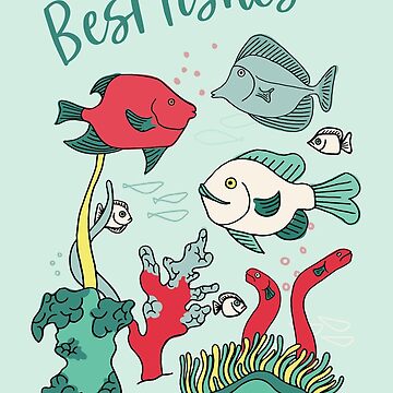 Artwork thumbnail, Ocean Floor Fishes - Red and Green by tinytenacious