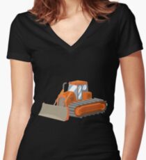 Bulldozer Women's Fitted V-Neck T-Shirt