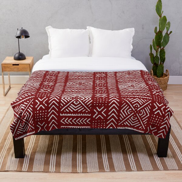 Item preview, Line Mud Cloth // Maroon designed and sold by TLTextiles.