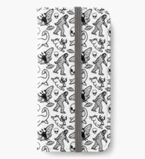 Cryptid Pattern Lines Black iPhone Wallet/Case/Skin