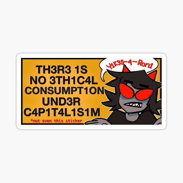 yikes-a-roni capitalisim Sticker