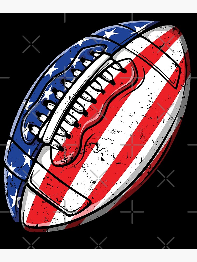 Patriotic American Football Rugby 4th Of July Flag Shirt