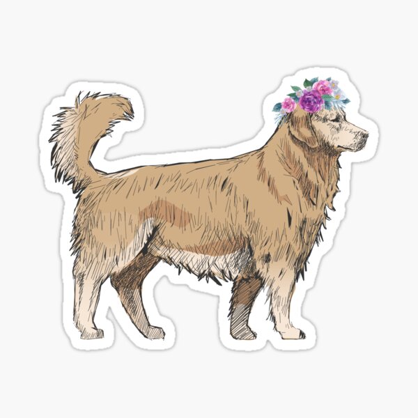 Item preview, Golden Retriever Flower Crown designed and sold by Free-Range Chicken.