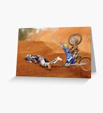 Moto x rider eating dirt Grußkarte