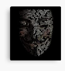 You may call me V. Canvas Print