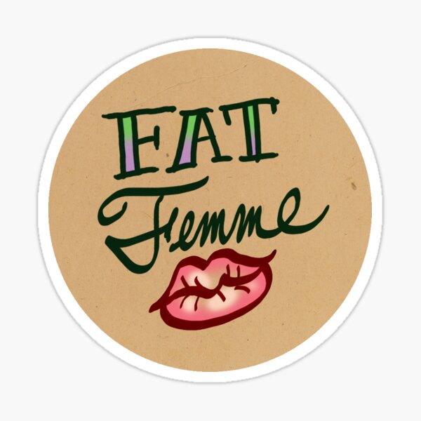 Fat Femme Tattoo (Round) Sticker