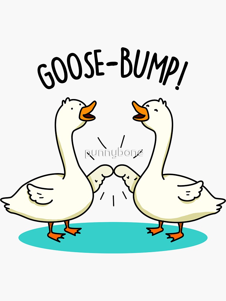 Silly goose animal pun sticker with hat