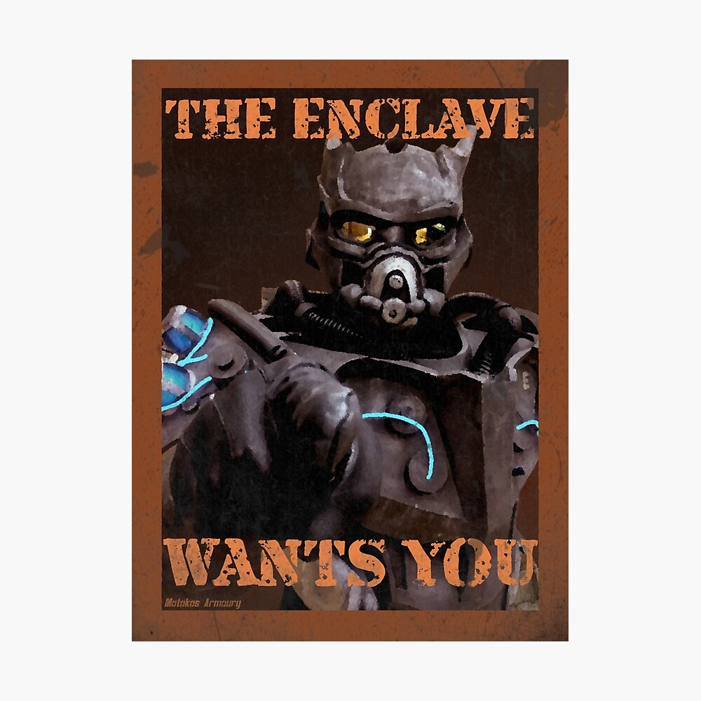 Fallout 3 Enclave Battle Power Armor Gaming  Poster for Sale by  ScriblrCrearTs