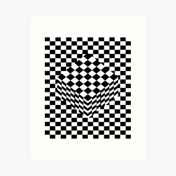 Checkered Optical Illusion Rug by Lisann